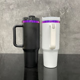 USA warehouse RTS_20 pack powder coated H2.0 40oz purple plated tumblers with handle for laser engraving-Gabby