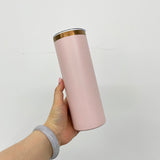 25 pack-New Style 2025 20oz Skinny Copper Plated Tumbler With Lid And Straw Mix Colors For Iced Coffee And Tea