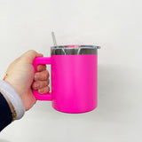 10oz black plated powder coated handle coffee mug with sliding lids for laser engraving-25 pack-USA warehouse