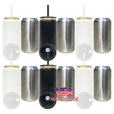 25 pack USA warehouse 16oz Gold underneath stainless steel white and black mixed cans _Gabby