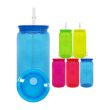 USA warehouse RTS_25 pack 16oz plastic Acrylic neon colored Acrylic soda can with colorful pp lids_Gabby