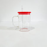 YIPAI USA warehouse RTS_17oz single walled clear glass mugs with handle and PP lids_Gabby