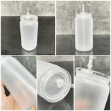 50 pack USA warehouse No2.0 16oz 20oz clear frosted plastic can with lids and straws-Gabby