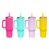 USA warehouse 16 pack_flip straw leak proof powder coated rainbow plated underneath 40oz tumbler_Gabby