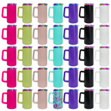USA warehouse 20 pack-20oz rainbow plated powder coated mugs for laser engraving with handle-Gabby