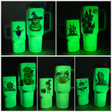 USA warehouse-Halloween 20 pack 40oz glow in the dark leak proof lids handle tumblers for sublimation-Gabby