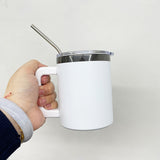 10oz black plated powder coated handle coffee mug with sliding lids for laser engraving-25 pack-USA warehouse