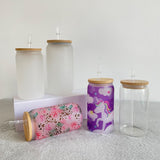 USA warehouse RTS-12oz frosted glass cans with bamboo lids for DIY -Gabby