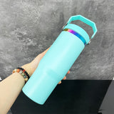 USA warehouse RTS_30oz flip straw rainbow plated macaron mixed 4 colors tumblers for laser engraving_Gabby