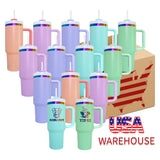 USA 20 pack H2.0 40oz macaron rainbow plated quencher tumbler mugs cups for laser engraving -Gabby