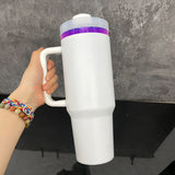 USA warehouse RTS_20 pack powder coated H2.0 40oz purple plated tumblers with handle for laser engraving-Gabby