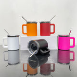 10oz black plated powder coated handle coffee mug with sliding lids for laser engraving-25 pack-USA warehouse
