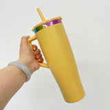 customization birthday wedding Commemorative gifts new leak proof rainbow plated underneath 40oz curved tumbler with lids and straws for laser engraving -Gabby
