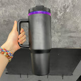 USA warehouse RTS_20 pack powder coated H2.0 40oz purple plated tumblers with handle for laser engraving-Gabby