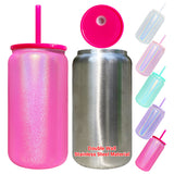 25 pack USA warehouse Holographic shimmer glitter blank sublimation stainless steel 16oz soda beer can-Gabby