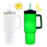 USA warehouse 20 pack 40oz white blank sublimation glow in the dark 40oz tumbler travel coffee mugs with lid and straw