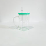 YIPAI USA warehouse RTS_17oz single walled clear glass mugs with handle and PP lids_Gabby