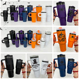 New Arrival- Halloween colors family sets 14oz/40oz Black Mirror underneath powder coat Quencher tumblers-Gabby