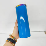 China warehouse_ 25 pack 20oz stainless steel Neon colored rainbow underneath straight tumblers with colored pp lids_Gabby