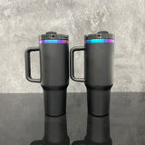 USA warehouse RTS_20 pack 40oz H2.0 Blue- Purple Chroma plated black tumblers with handle for laser engraving-Gabby