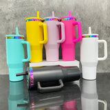 USA warehouse 16 pack_flip straw leak proof powder coated rainbow plated underneath 40oz tumbler_Gabby