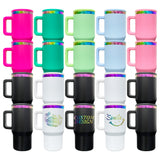 25pcs pack-powder coated stainless steel kids leak proof outdoor rainbow plated underneath 20oz flip straw tumbler mugs-Gabby