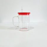 YIPAI USA warehouse RTS_17oz single walled clear glass mugs with handle and PP lids_Gabby