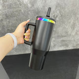 USA warehouse 16 pack_flip straw leak proof powder coated rainbow plated underneath 40oz tumbler_Gabby