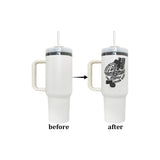 USA warehouse RTS_20pcs pack black plated underneath  white powder coated H2.0 40oz coffee tumbler for laser engrave -Gabby