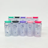 25 pack-12oz 16oz snow globe double walled plastic cups with handle with PP lids-Holly