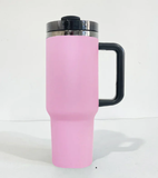 USA warehouse-20pack  2025 Valentine's Day gift pink powder coated mirror black plated underneath 40oz H2.0 tumbler for laser engraving