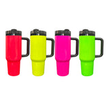 USA warehouse 20pack mirror black plated underneath 30oz 40oz H2.0 NEON colored blank sublimation tumbler mugs for laser engraving-Gabby