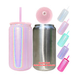 25 pack USA warehouse Holographic shimmer glitter blank sublimation stainless steel 16oz soda beer can-Gabby