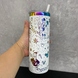 RTS 25 pack  20oz Christmas straight tumblers with rainbow plated Laser engraved Disney Designs_Gabby