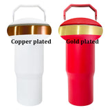 25 pack USA warehouse powder coated gold copper plated 30oz flip top straw student tumbler for laser engraving-Gabby