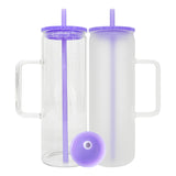 25 pack USA RTS  blank sublimation clear frosted 20oz skinny straight glass camper mugs -Gabby