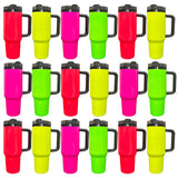 USA warehouse 20pack mirror black plated underneath 30oz 40oz H2.0 NEON colored blank sublimation tumbler mugs for laser engraving-Gabby