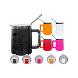 10oz black plated powder coated handle coffee mug with sliding lids for laser engraving-25 pack-USA warehouse