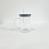 YIPAI USA warehouse RTS_17oz single walled clear glass mugs with handle and PP lids_Gabby