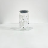 USAa warehouse 50 pack 16oz Halloween designs  3D touch UV printing beer glass can with plastic lid and clear PP straw-Gabby