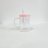 YIPAI USA warehouse RTS_17oz single walled clear glass mugs with handle and PP lids_Gabby