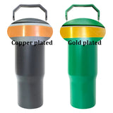 25 pack USA warehouse powder coated gold copper plated 30oz flip top straw student tumbler for laser engraving-Gabby