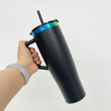 customization birthday wedding Commemorative gifts new leak proof rainbow plated underneath 40oz curved tumbler with lids and straws for laser engraving -Gabby