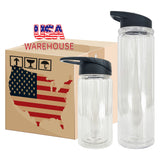 YIPAI USA warehouse RTS_50 pack 10oz clear plastic kids water bottles with black lids_Gabby