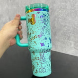 YiPai China warehouse _20 pack H2.0 40oz Rainbow plated underneath powdre coated tumblers with Disney designs-Gabby