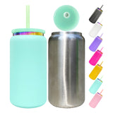 25 pack RTS USA warehouse Powder coated Rainbow underneath 16oz Stainless Steel Tumbler Can -Gabby