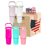 RTS USA warehouse 25 pack 30oz glossy macaron flip straw tumblers for sublimation_Gabby