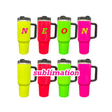 USA warehouse 20pack mirror black plated underneath 30oz 40oz H2.0 NEON colored blank sublimation tumbler mugs for laser engraving-Gabby