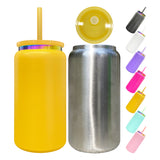 25 pack RTS USA warehouse Powder coated Rainbow underneath 16oz Stainless Steel Tumbler Can -Gabby