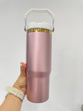Rose gold color mirror gold underneath 20oz mugs/Straight tumbler & 30oz Flip Straw tumblers-Gabby